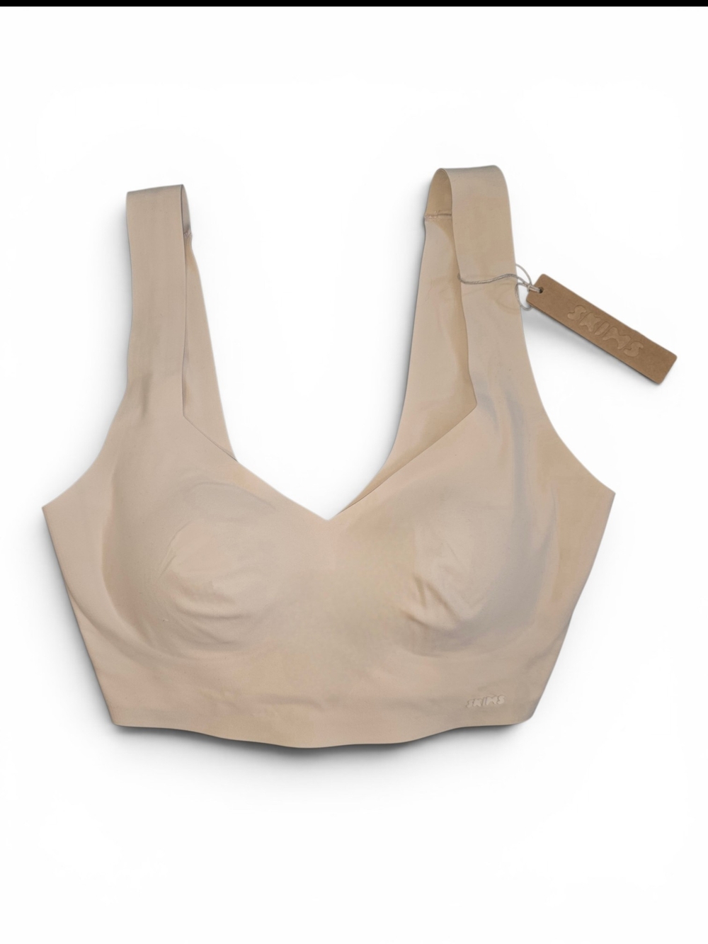 NEW SKIMS Wireless Naked Plunge Tank Bra In Color SAND Size XS